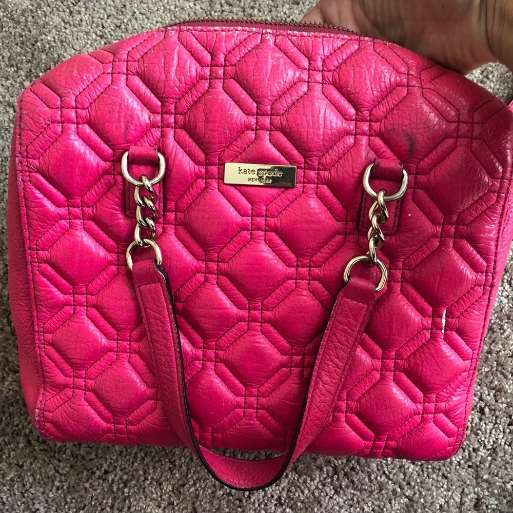 Kate Spade hot pink quilted bag